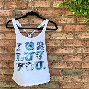 H&M white tank top with print Size 2